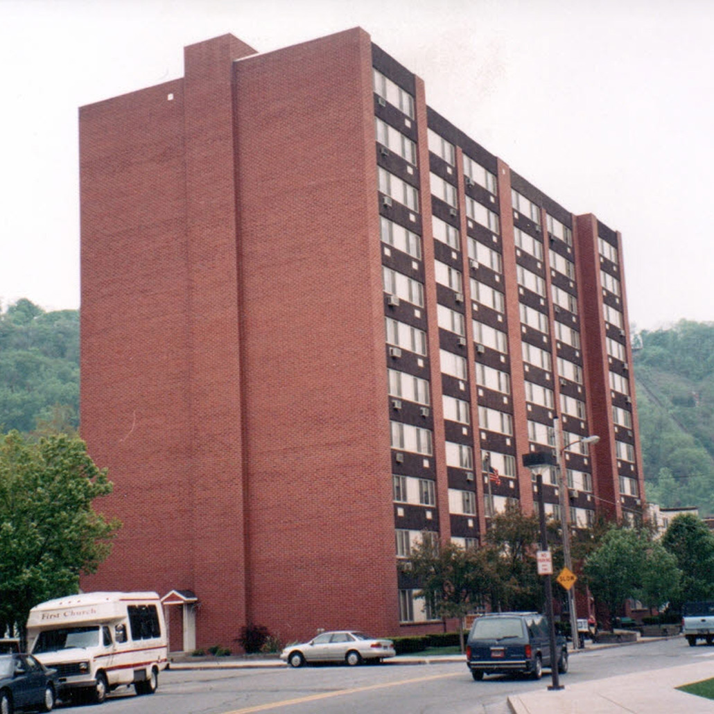 Masonry repair on large building